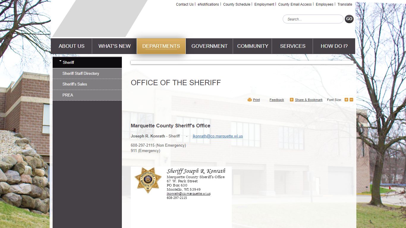 Office of the Sheriff | Marquette County, WI